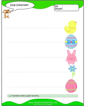okul öncesi çizgi çalışma sayfaları